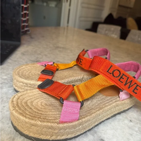 Loewe x Paula Ibiza strappy Espadrille sandals women size 37 platformcomfortable - Picture 4 of 7